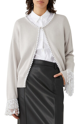 Pearl-Lined Cardigan